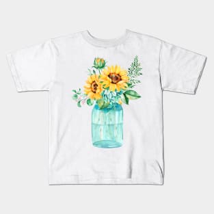 Watercolor sunflowers Kids T-Shirt